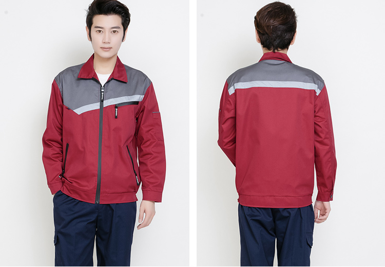 春秋長(cháng)袖工作服套裝男女反光條純棉防燙耐磨勞保服冬防靜電工作服(圖24)