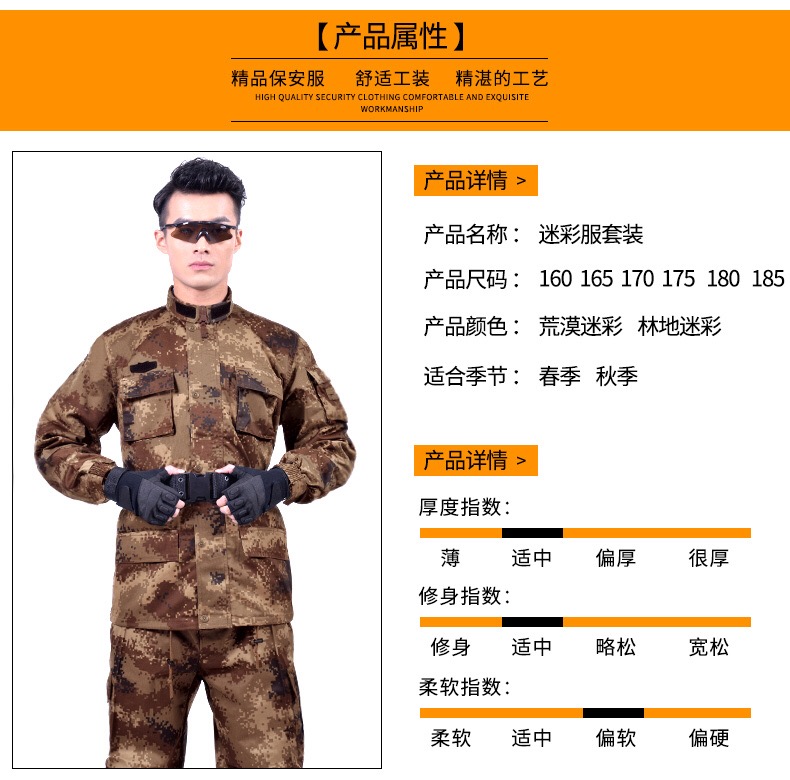 配發(fā)正品陸軍夏季叢林迷彩服男女士林地荒漠數碼冬迷彩作訓服套裝(圖6)