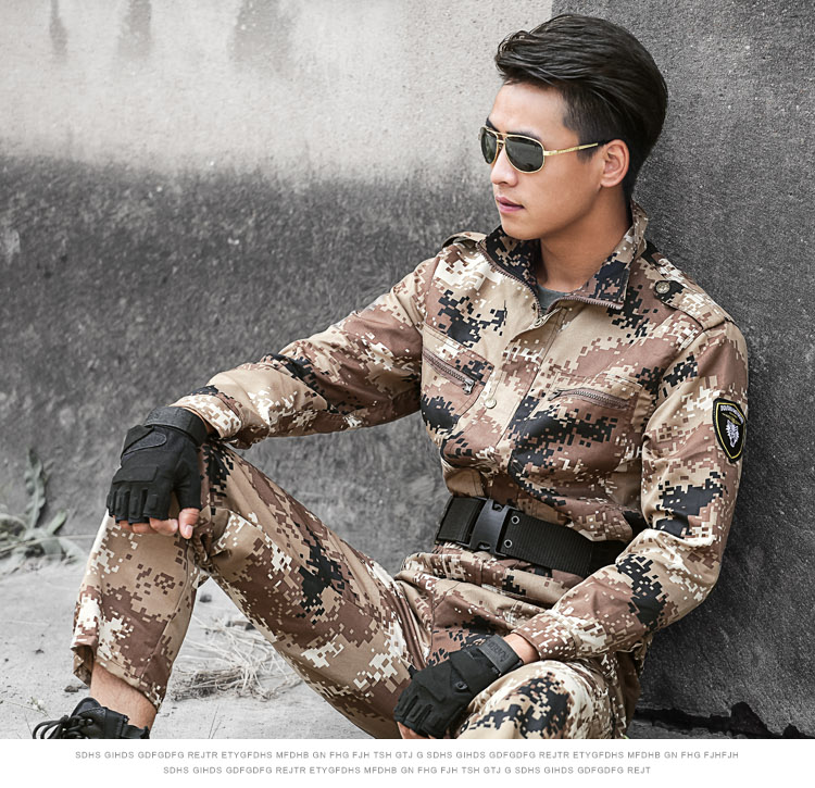 荒漠迷彩服套裝男女春秋野戰軍裝軍訓服特種兵作訓服工作服裝(圖13)