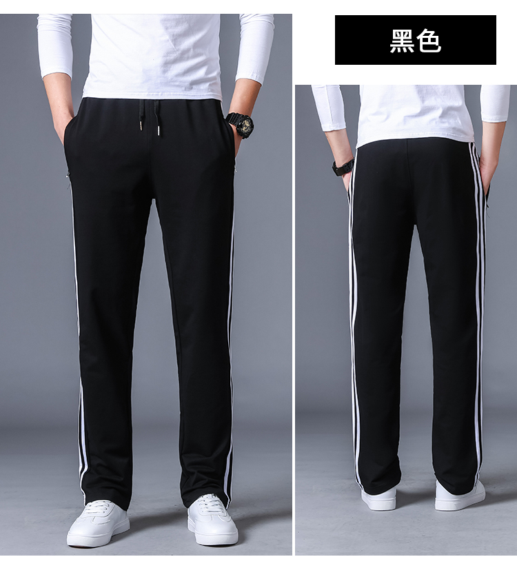 運動(dòng)褲男休閑褲秋冬季純棉直筒長(cháng)褲大碼寬松加絨衛褲男春秋跑步褲(圖21)