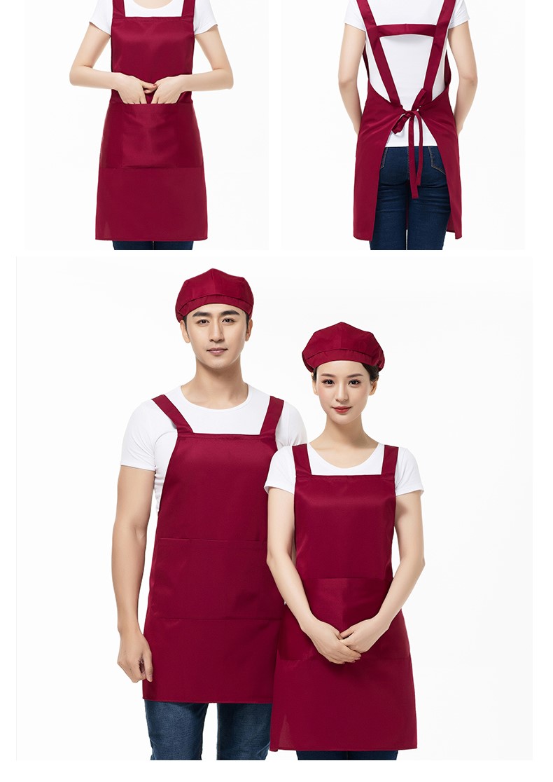 圍裙定制logo印字家用廚房純棉防水防油定做餐飲店工作服女時(shí)尚男(圖15)
