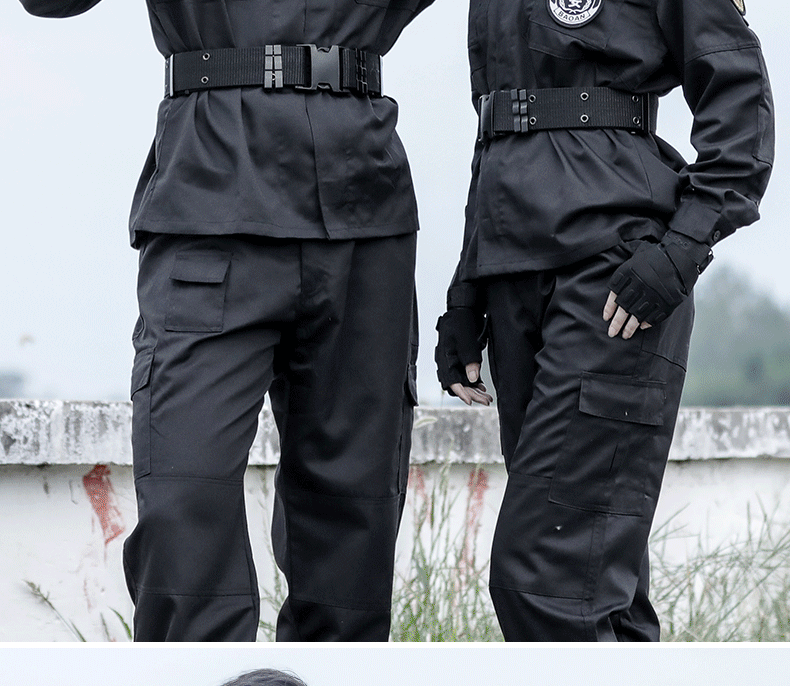 特種兵訓作服套裝黑色男作戰訓練服春秋款耐磨保安工作服女戰術(shù)服(圖14)