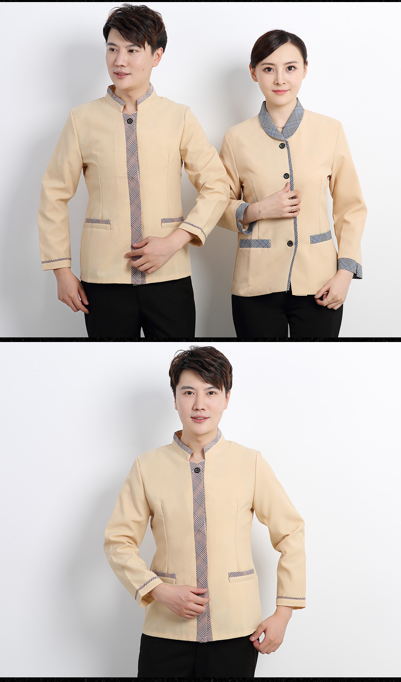 保潔服長(cháng)袖秋冬裝套裝女物業(yè)酒店家政阿姨服裝客房清潔工作服定制(圖10)