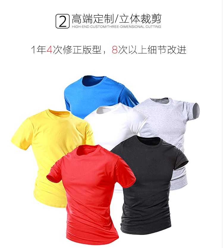 200克精梳棉圓領(lǐng)廣告衫 班服 工作服短袖T恤 團體活動(dòng)文化衫定制(圖8)