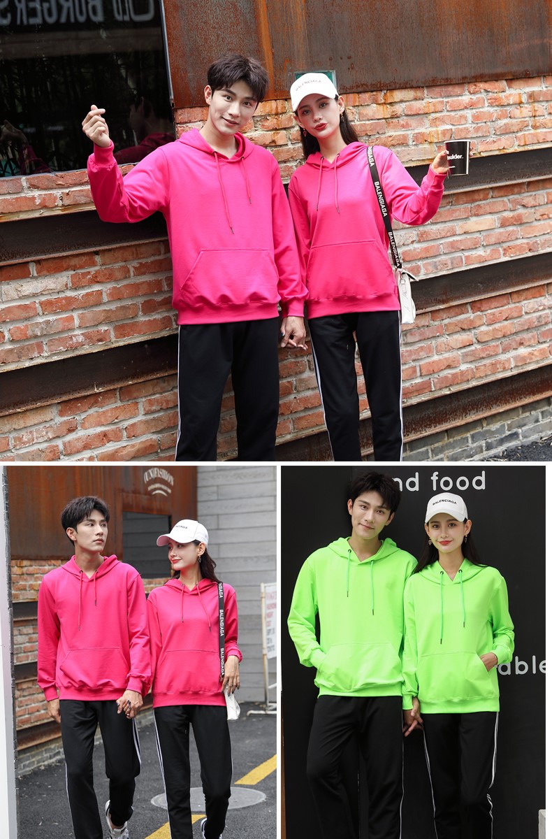 加絨帶帽衛衣女工作服秋冬裝定制班服團體活動(dòng)衫男服務(wù)員印字diy(圖7)