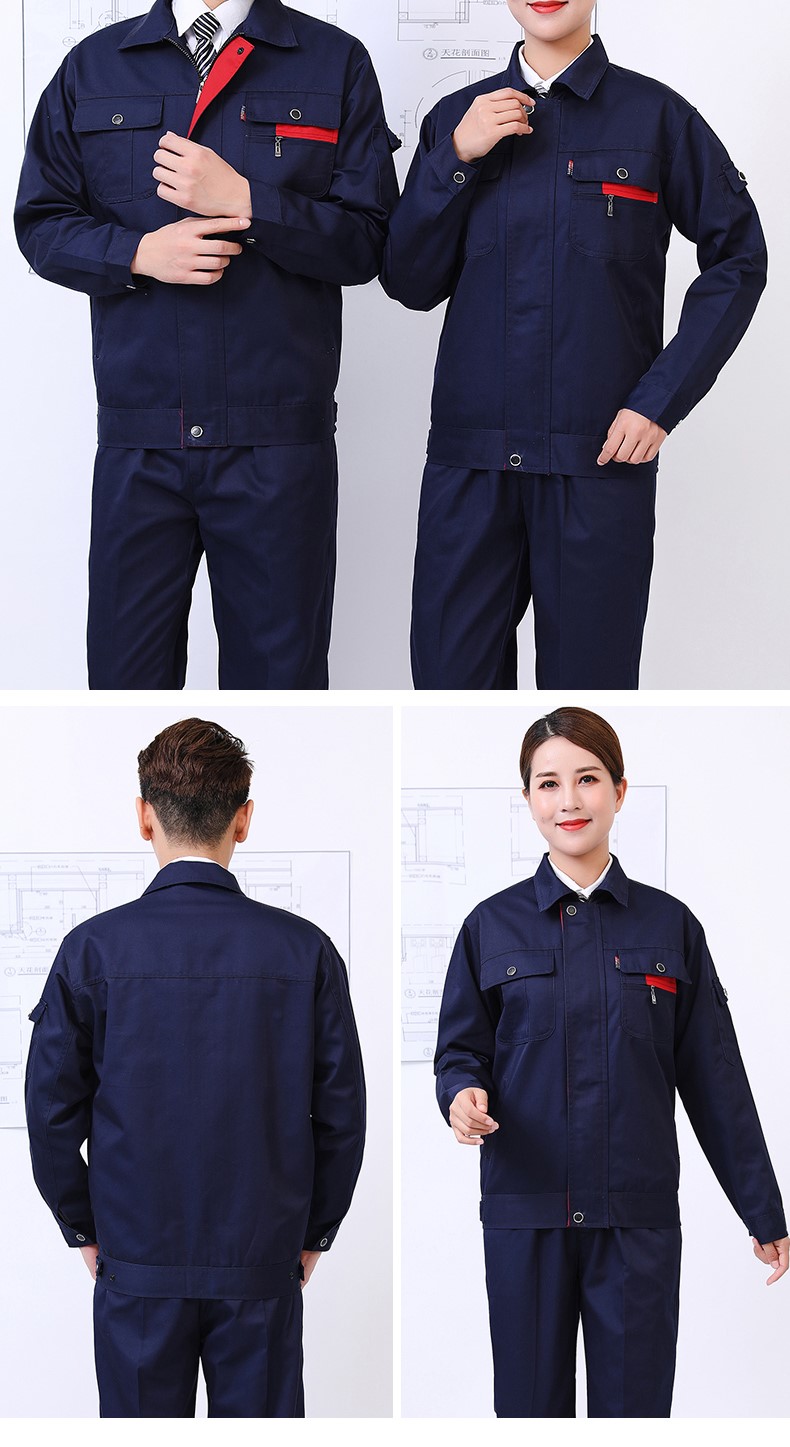 純棉電焊長(cháng)袖工作服套裝男防燙阻燃廠(chǎng)服耐磨汽修勞保服工程服加厚(圖11)