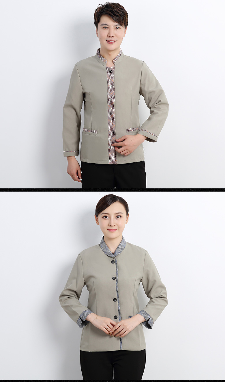 保潔服長(cháng)袖秋冬裝套裝女物業(yè)酒店家政阿姨服裝客房清潔工作服定制(圖8)