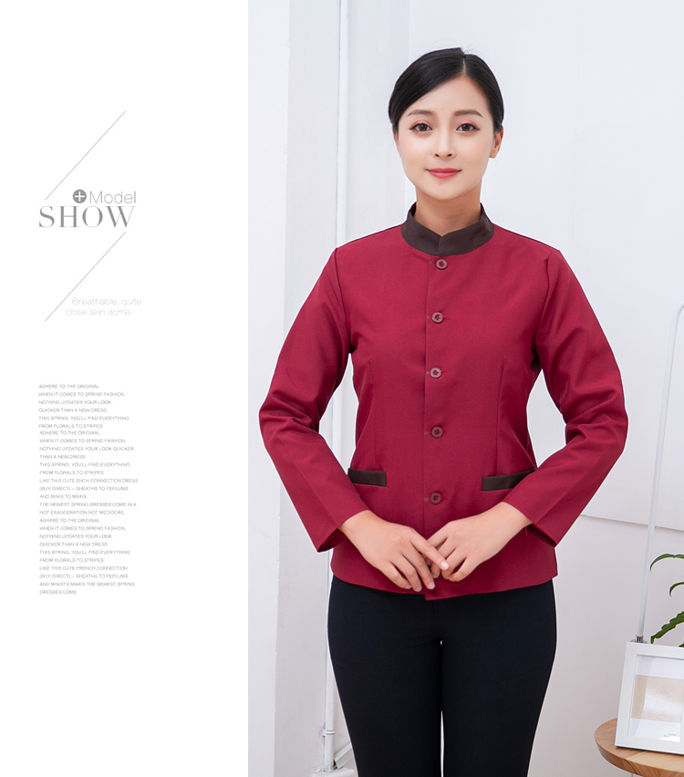 定制酒店保潔服長(cháng)袖高檔家政小區物業(yè)做衛生女阿姨秋冬套裝(圖10)