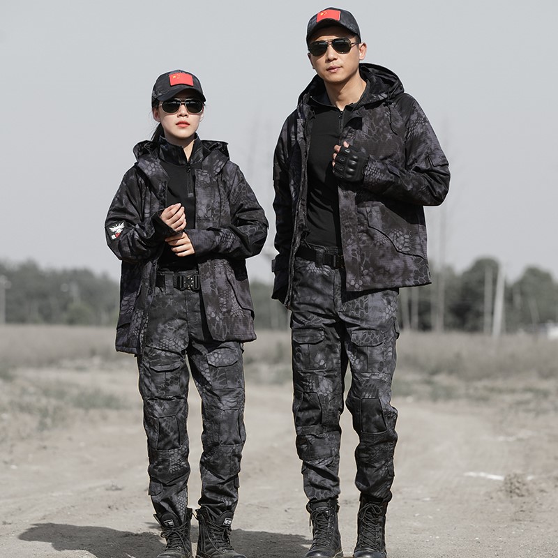 冬季荒漠蟒紋迷彩服軍裝套裝男戶(hù)外特種兵作訓服加絨防風(fēng)戰術(shù)外套(圖3)
