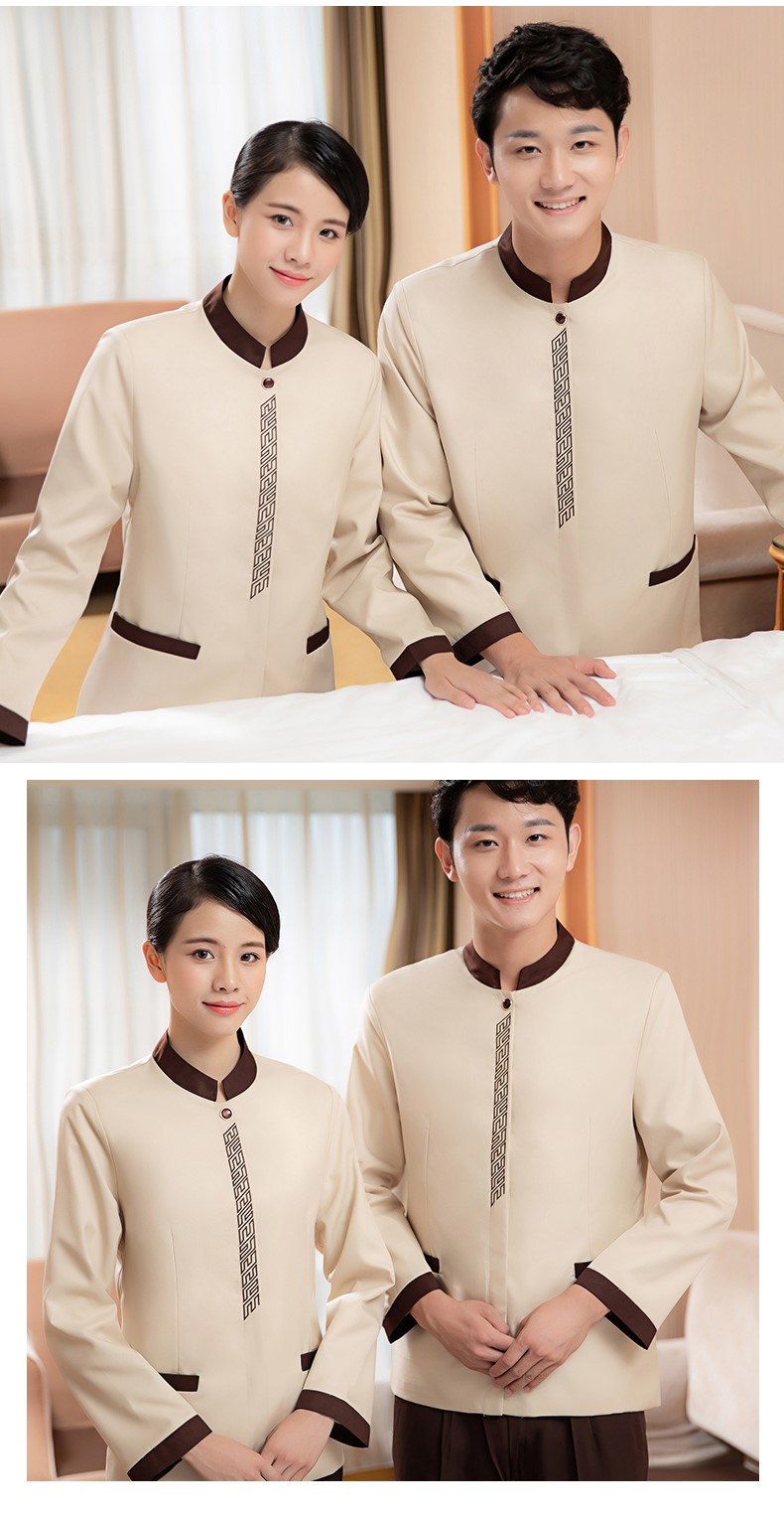 酒店賓館客房服務(wù)員pa保潔工作服女秋冬裝商場(chǎng)醫院保潔服長(cháng)袖定制(圖6)