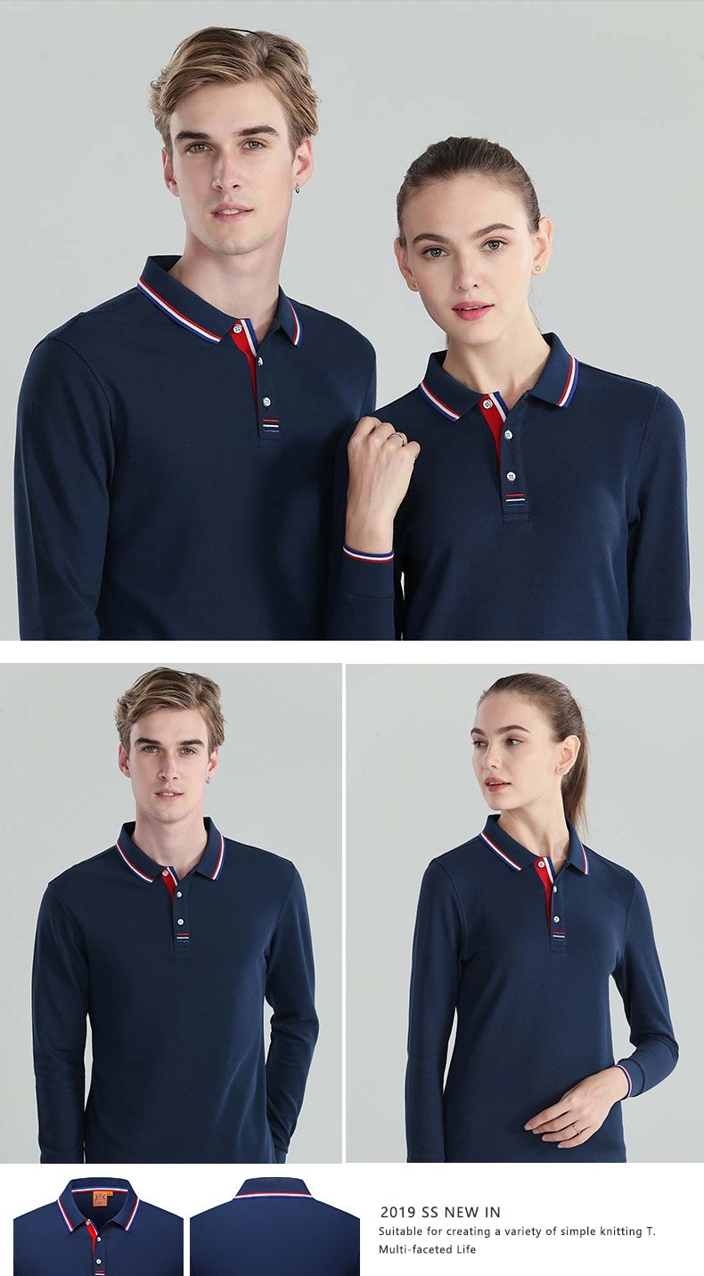 工裝廠(chǎng)服polo衫長(cháng)袖工衣定制刺繡印logo吸汗透氣員工工作服廣告(圖3)