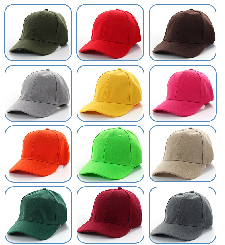 棒球帽定制工廠(chǎng)純色活動(dòng)帽定做成人棉質(zhì)鴨舌帽定做三明治廣告帽子(圖3)