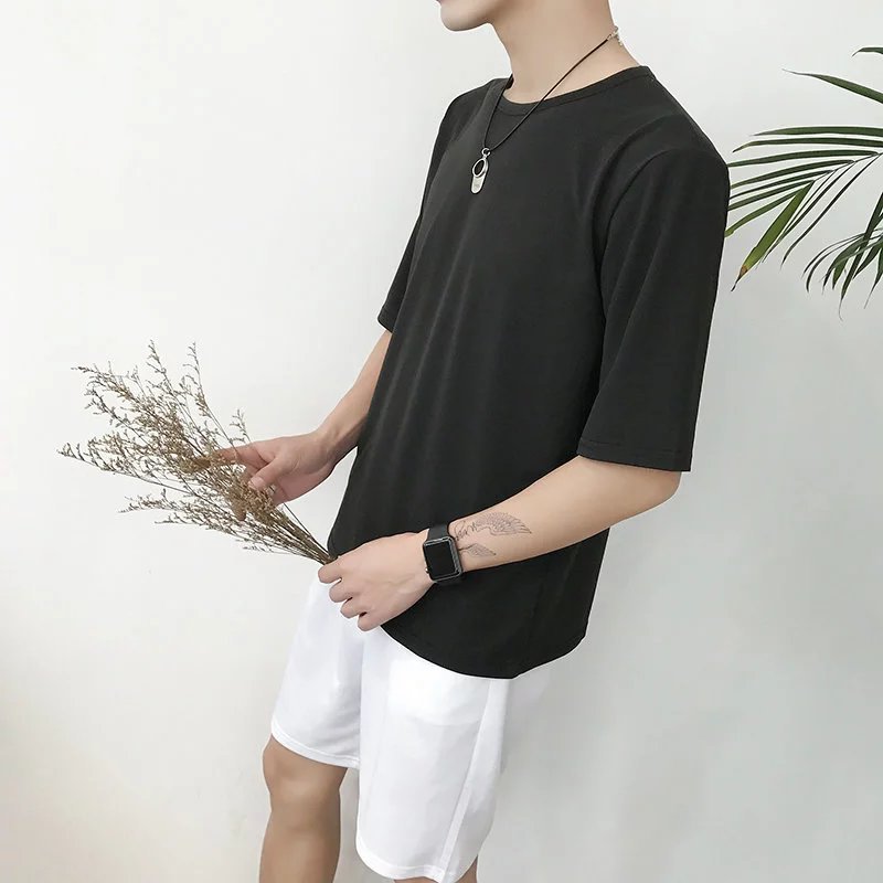 韓版學(xué)生班服定制短袖t恤印圖五5分中袖寬松純棉圓領(lǐng)畢業(yè)聚會(huì )服(圖6)