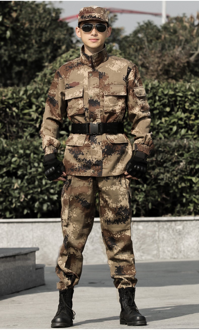 荒漠迷彩服套裝男正品軍工防靜電特種兵火箭軍軍裝叢林作訓服冬季(圖16)