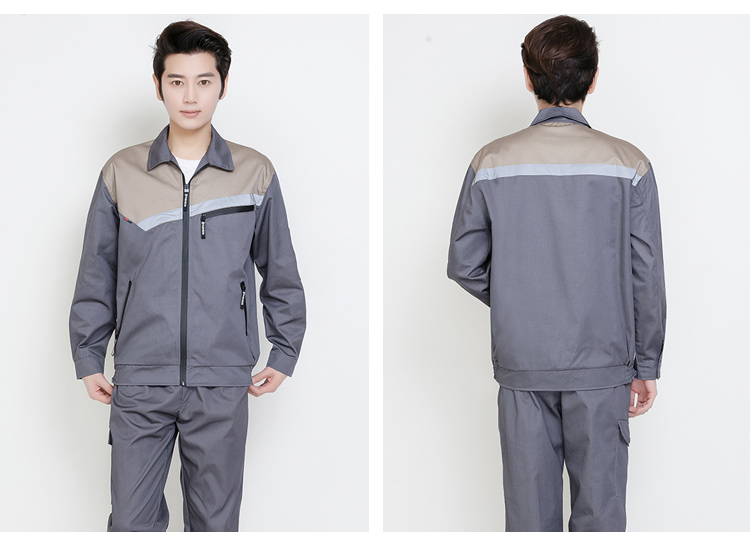 春秋長(cháng)袖工作服套裝男女反光條純棉防燙耐磨勞保服冬防靜電工作服(圖22)