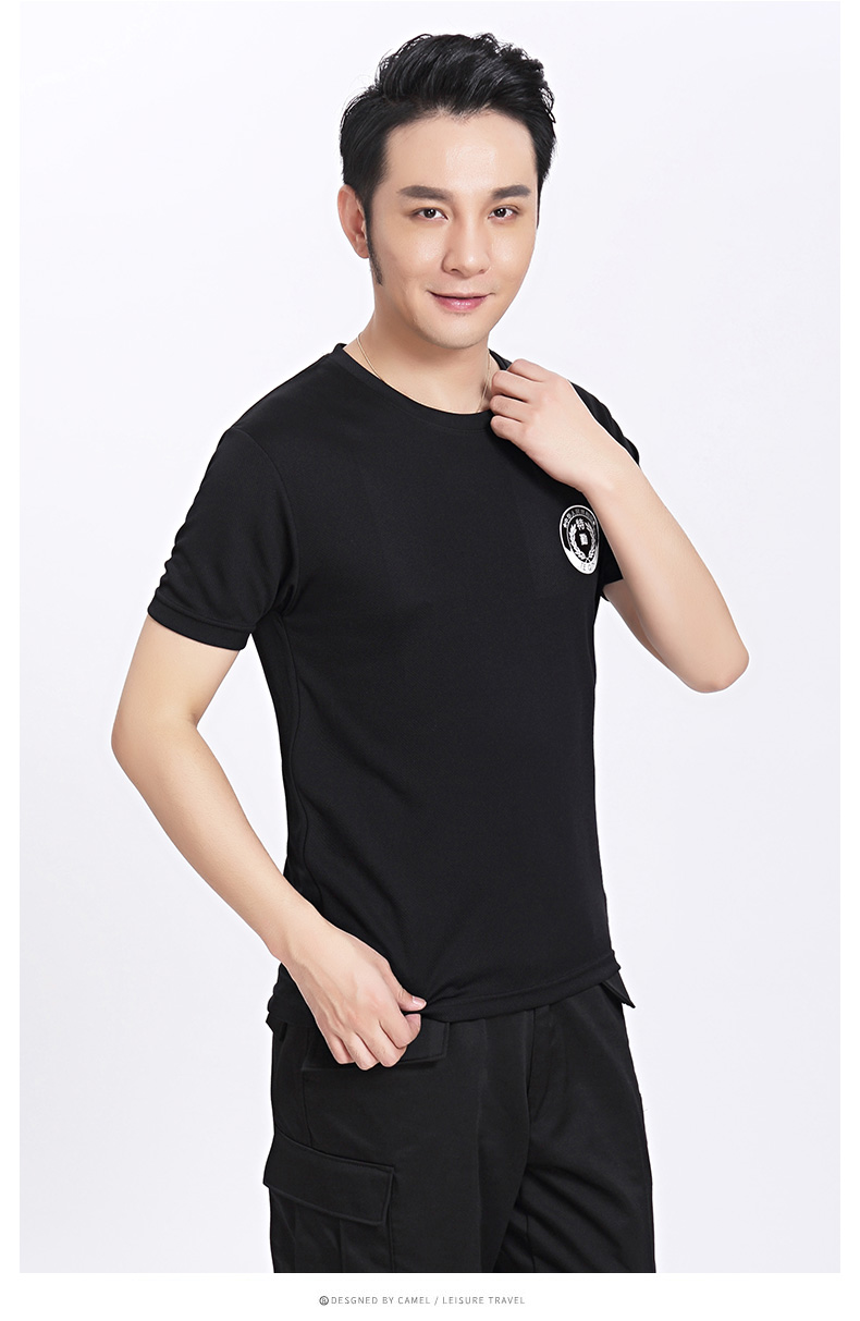 保安服短袖T恤黑色作訓服夏季工作服上衣定制(圖3)