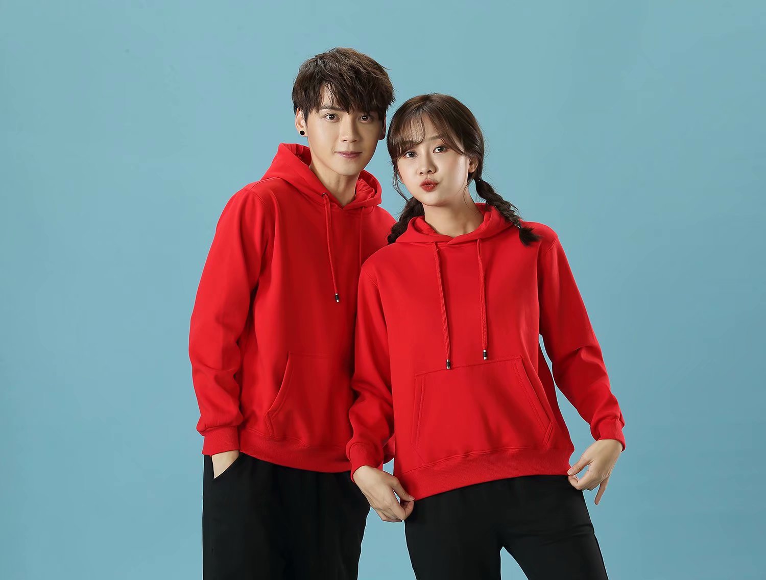 衛衣定制印字logo班服同學(xué)聚會(huì )團體工作服連帽拉鏈外套加絨刺繡(圖10)