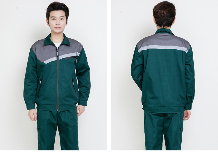 春秋長(cháng)袖工作服套裝男女反光條純棉防燙耐磨勞保服冬防靜電工作服(圖26)