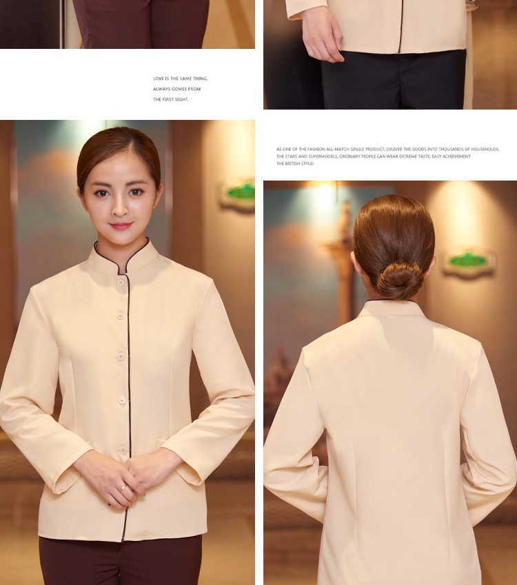酒店客房PA阿姨女款保潔服長(cháng)袖物業(yè)家政公司清潔工作服秋冬裝定制(圖11)