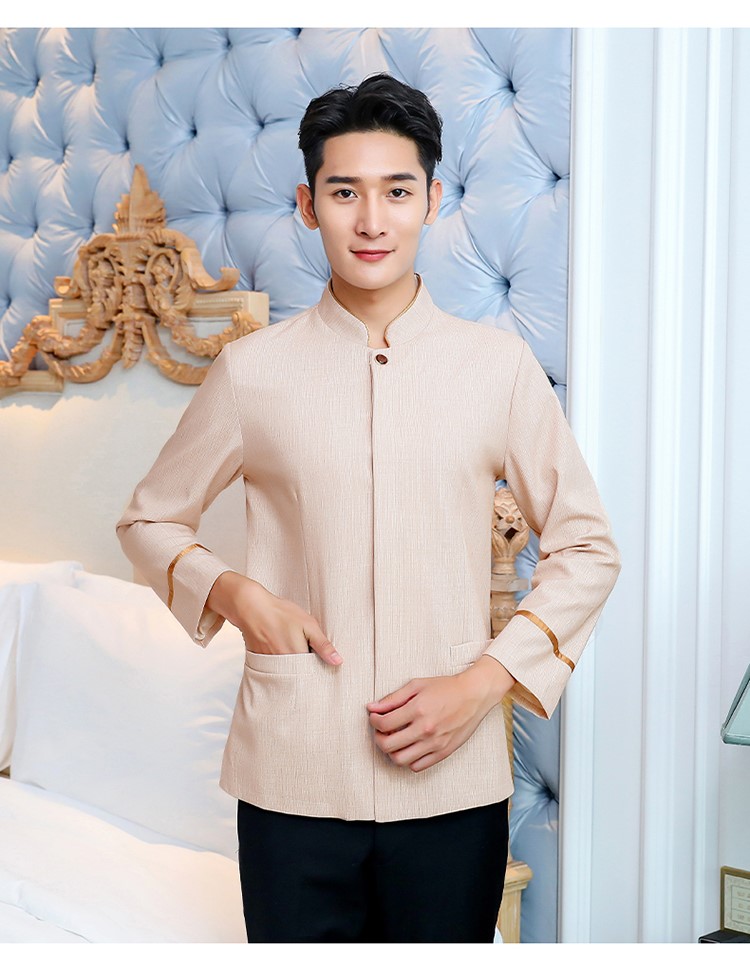 保潔工作服長(cháng)袖酒店賓館秋冬裝學(xué)校小區物業(yè)清潔制服定制可印LOGO(圖5)
