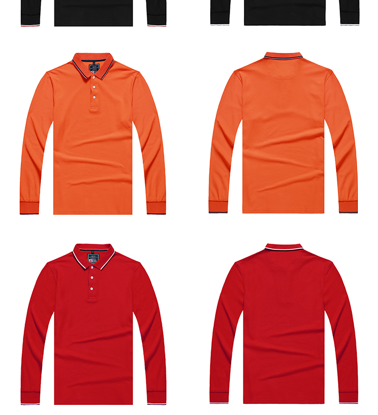 長(cháng)袖polo衫定制純棉T恤翻領(lǐng)工作服定做工裝衣服保羅衫印logo刺繡(圖13)