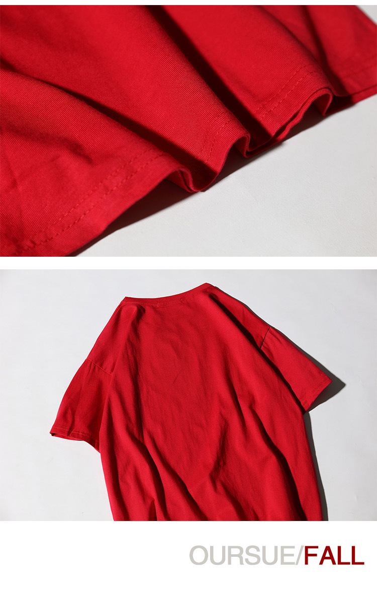 中袖純棉短袖t恤定制半袖工作服定做班服diy工作服五分袖落肩印字(圖20)
