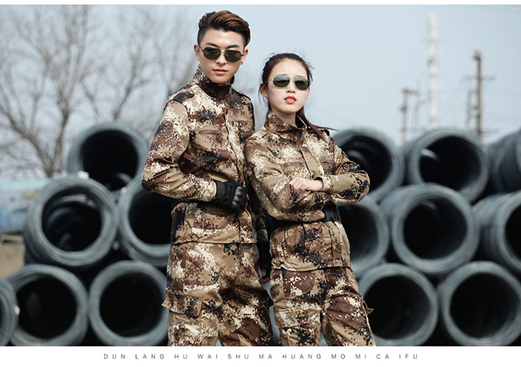 荒漠迷彩服套裝女軍裝工作服耐磨特種兵男士作訓服學(xué)生軍訓迷彩服(圖11)