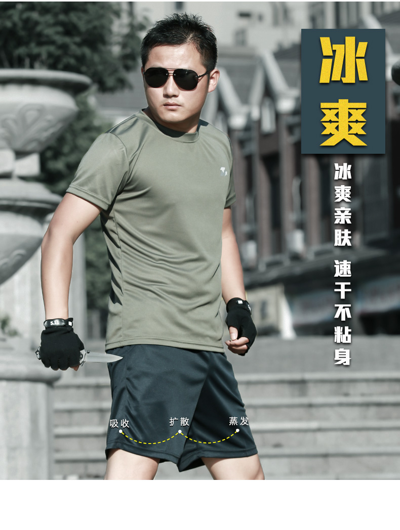 正品體能訓練服套裝男夏季軍迷特種兵t恤短袖短褲軍訓服作訓服女(圖9)