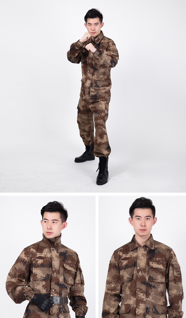 陸荒漠冬作訓迷彩服套裝男戶(hù)外軍迷訓練服作訓服勞保工作服(圖3)