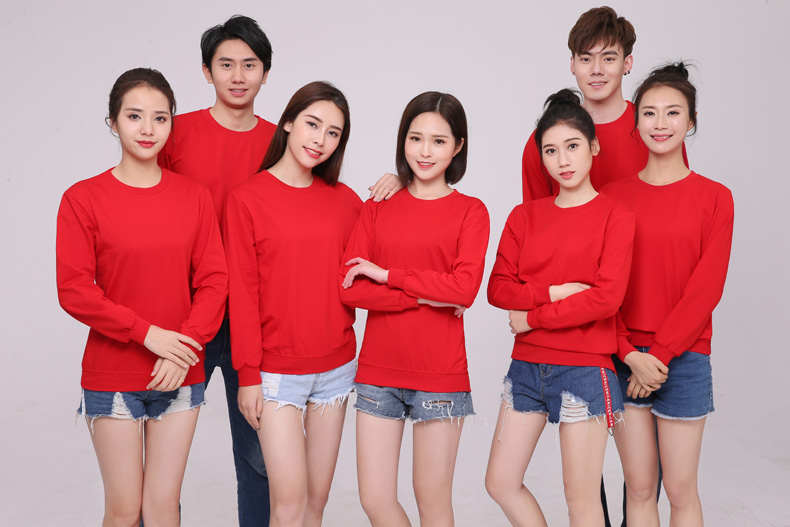 純棉圓領(lǐng)衛衣工作服定制logo加厚企業(yè)文化衫定做無(wú)帽廣告團體服裝(圖2)