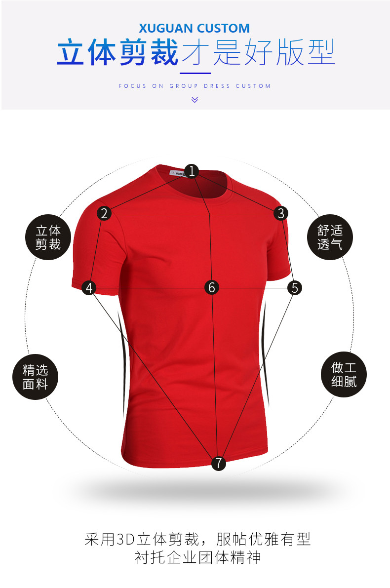 定制T恤印logo純棉短袖工作服同學(xué)聚會(huì )衣服文化衫訂制diy工衣旅游(圖6)
