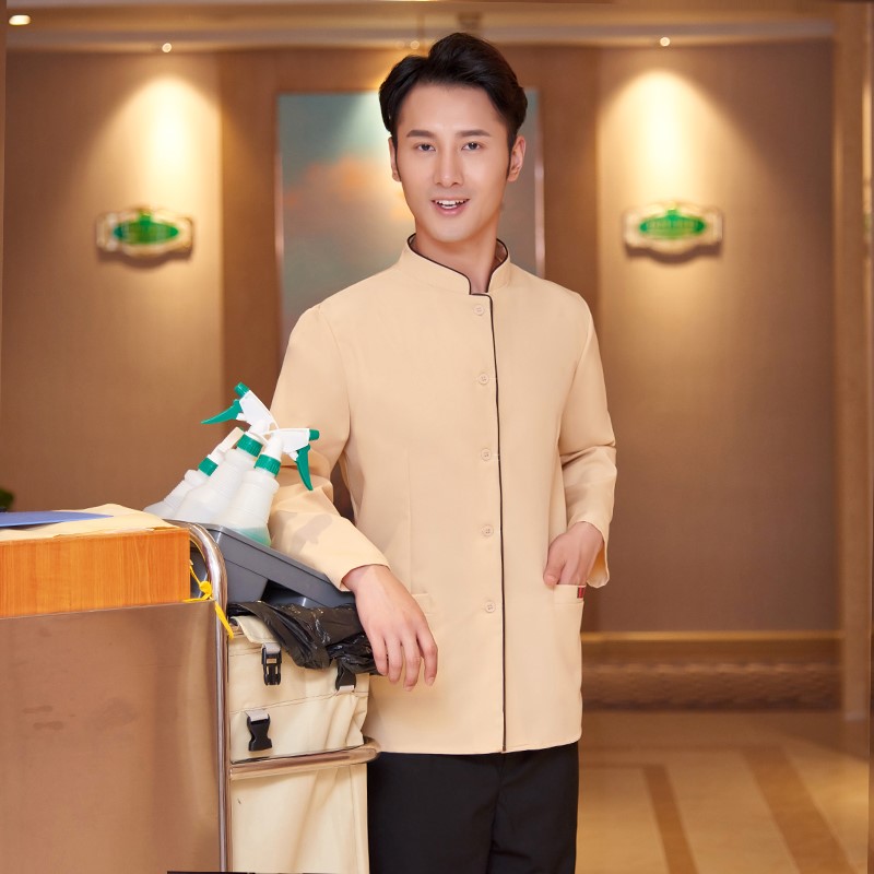 酒店客房PA阿姨女款保潔服長(cháng)袖物業(yè)家政公司清潔工作服秋冬裝定制(圖6)