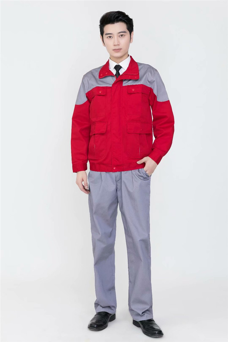 長(cháng)袖拼色工作服套裝男定制印字救援服勞保上衣汽修服工地車(chē)間(圖7)