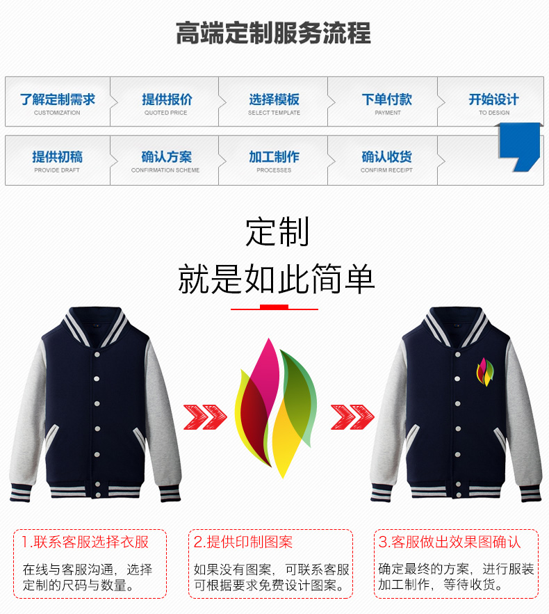班服定制棒球服衛衣定做團體服DIY外套工作服訂做企業(yè)長(cháng)袖文化衫(圖2)