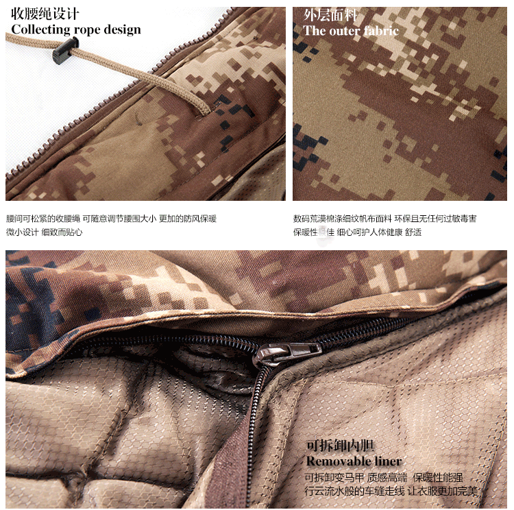 軍大衣男冬季加厚防寒服特種兵作訓棉大衣冷庫工作服荒漠迷彩大衣(圖18)