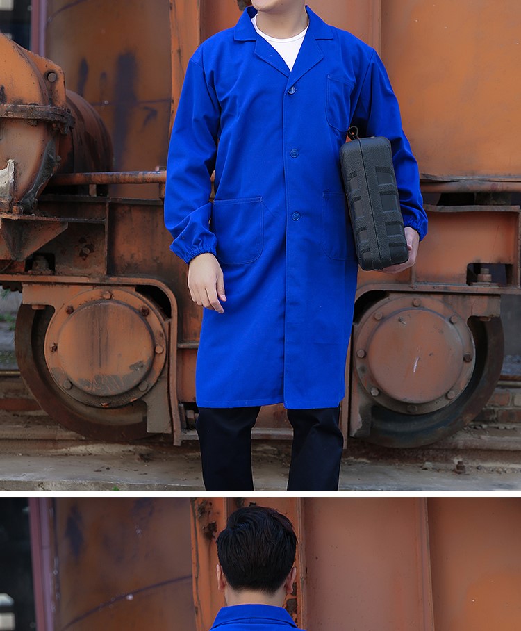 工作服大褂男女春秋長(cháng)款搬運倉庫勞保服藍大褂上衣企業(yè)定制印繡字(圖13)