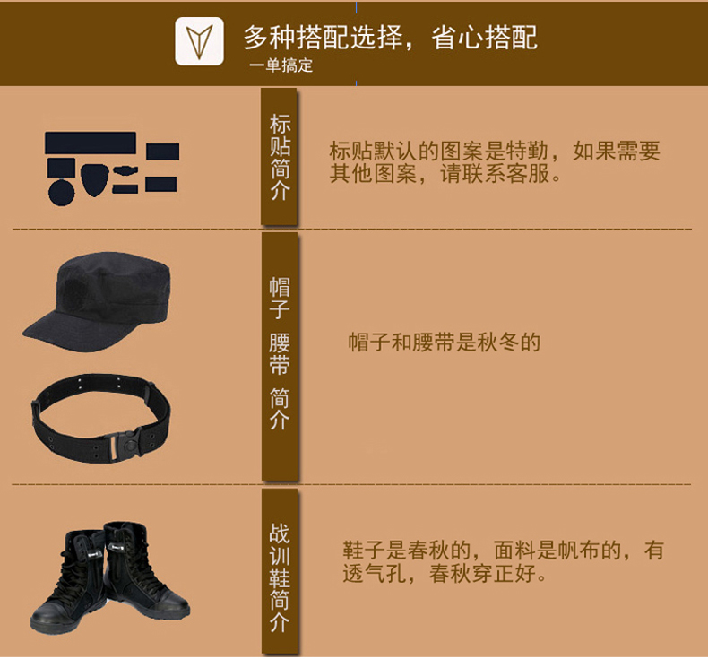 保安工作服套裝男春秋冬保安制服加厚長(cháng)袖特訓服黑色冬裝保安服(圖14)