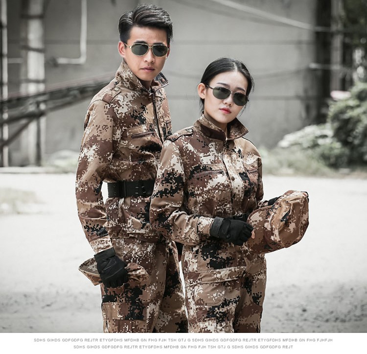 荒漠迷彩服套裝男女春秋野戰軍裝軍訓服特種兵作訓服工作服裝(圖14)