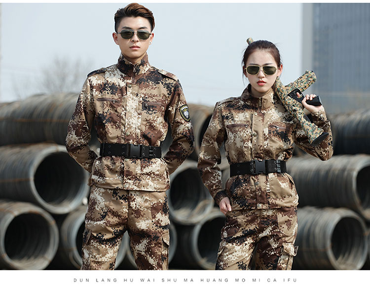 荒漠迷彩服套裝女軍裝工作服耐磨特種兵男士作訓服學(xué)生軍訓迷彩服(圖12)