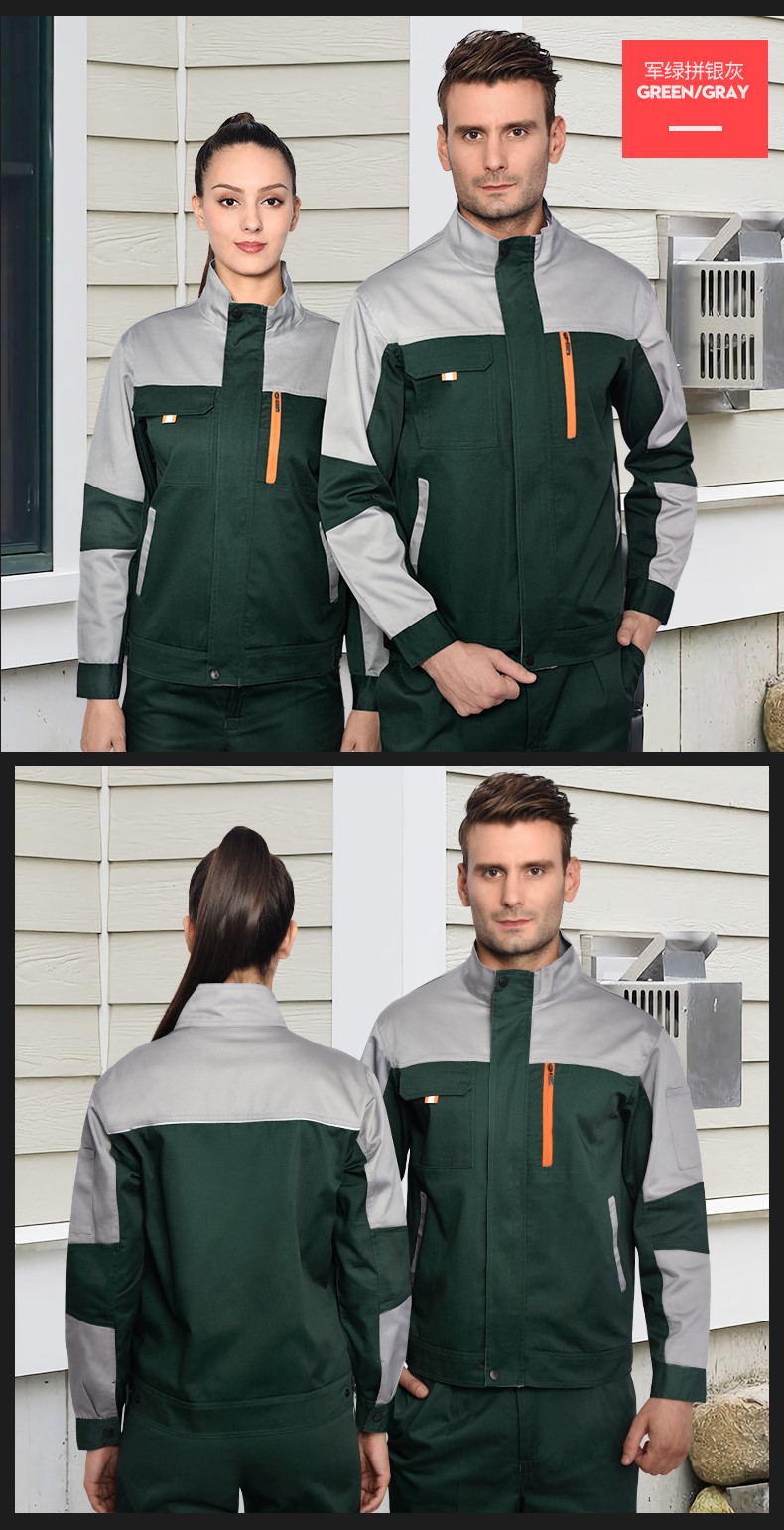 長(cháng)袖工作服套裝男春秋加厚耐磨男士汽修服廠(chǎng)服上衣定制勞動(dòng)勞保服(圖14)
