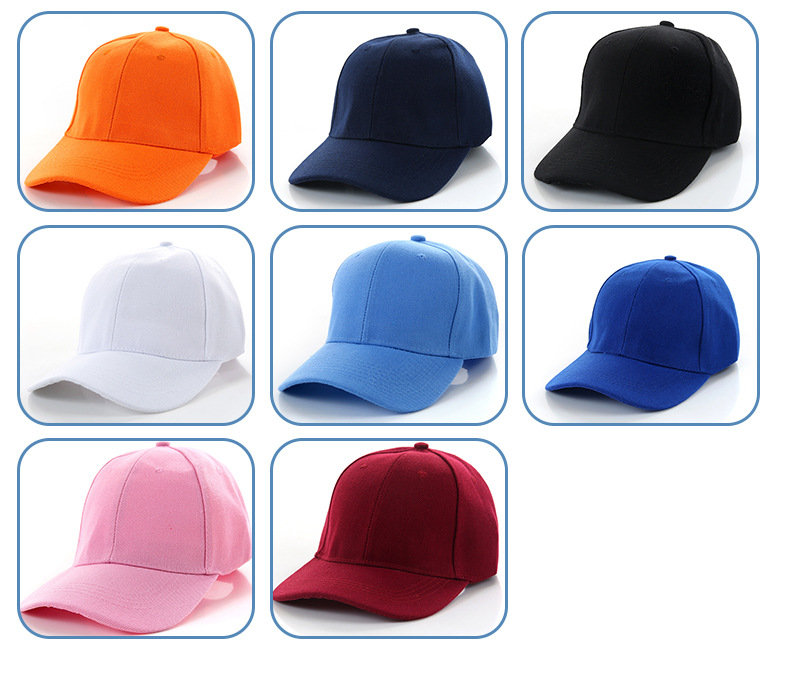 棒球帽定制工廠(chǎng)純色活動(dòng)帽定做成人棉質(zhì)鴨舌帽定做三明治廣告帽子(圖4)