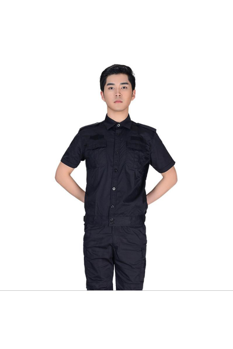 新款蒙動(dòng)斜紋短袖作訓服夏季物業(yè)保安服戶(hù)外執勤服定制保暖(圖3)