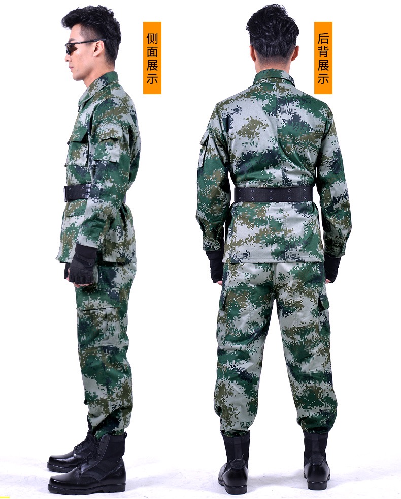 配發(fā)正品陸軍夏季叢林迷彩服男女士林地荒漠數碼冬迷彩作訓服套裝(圖18)