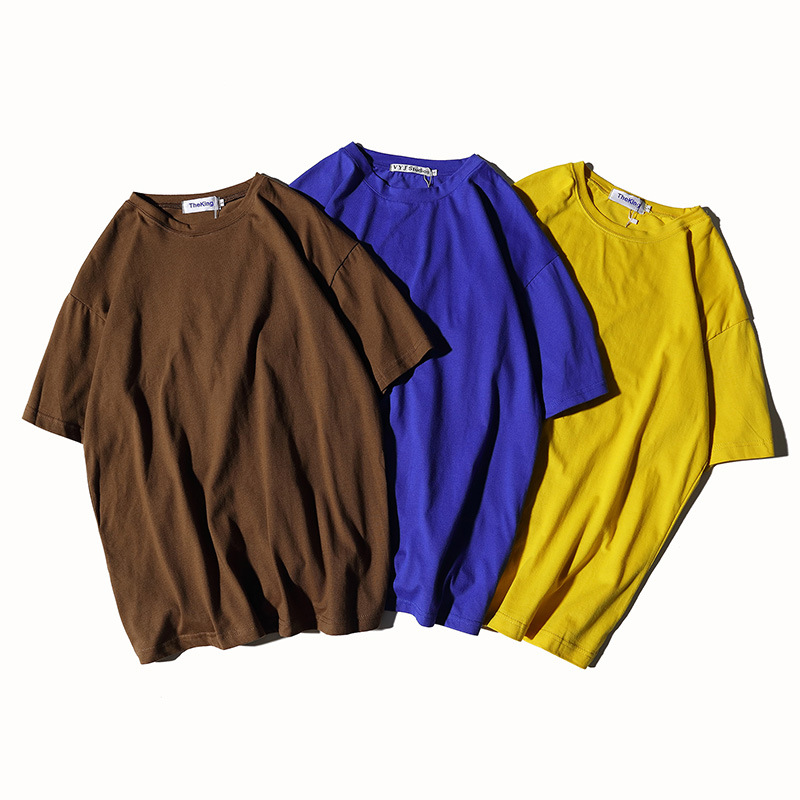 中袖純棉短袖t恤定制半袖工作服定做班服diy工作服五分袖落肩印字(圖6)
