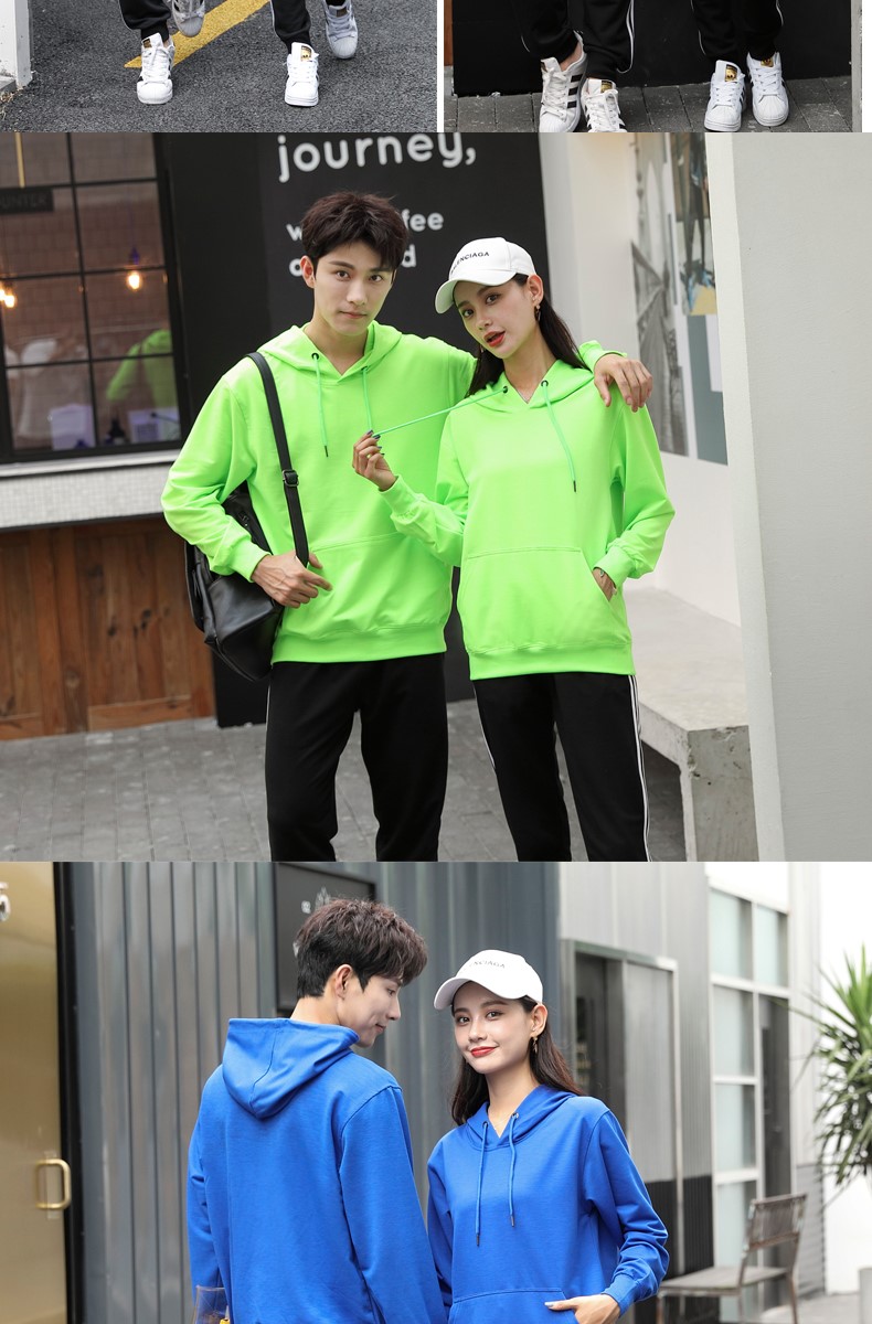 加絨帶帽衛衣女工作服秋冬裝定制班服團體活動(dòng)衫男服務(wù)員印字diy(圖8)