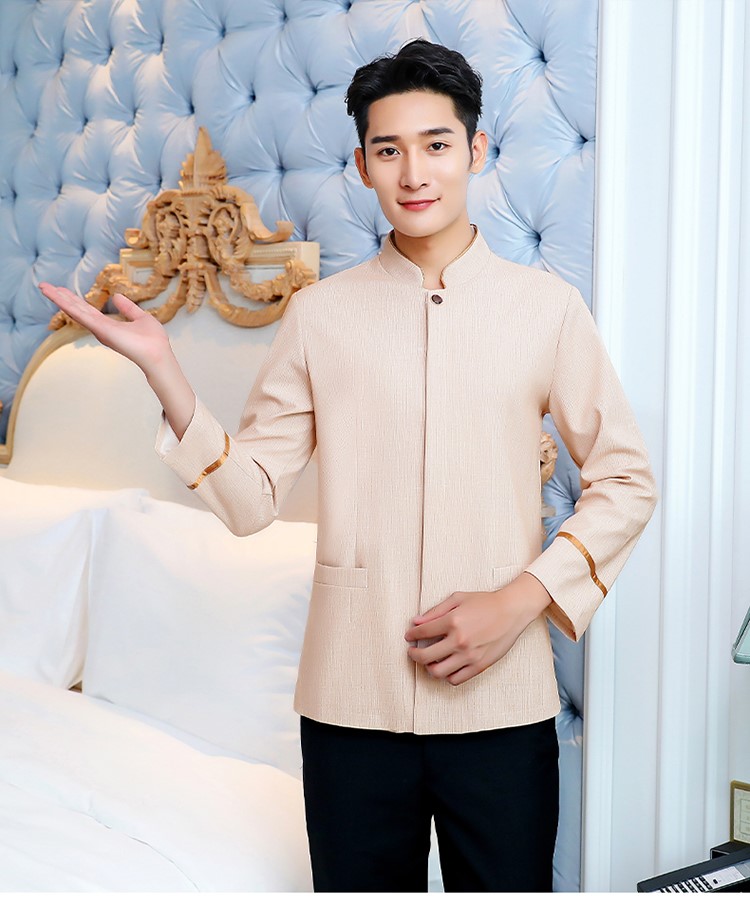 保潔工作服長(cháng)袖酒店賓館秋冬裝學(xué)校小區物業(yè)清潔制服定制可印LOGO(圖14)