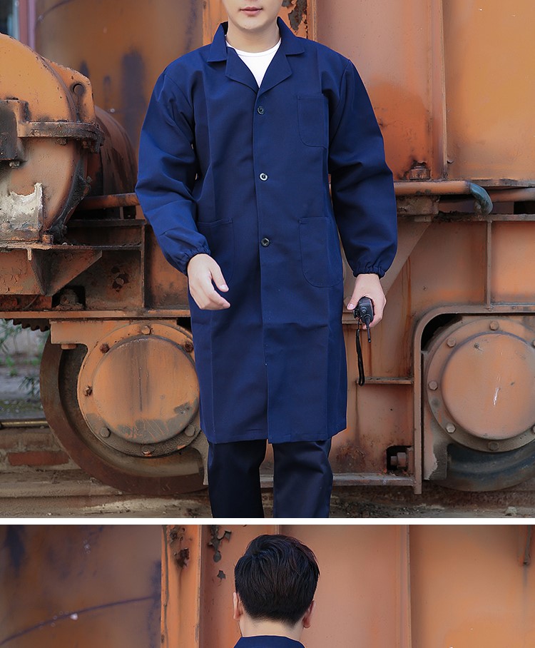 工作服大褂男女春秋長(cháng)款搬運倉庫勞保服藍大褂上衣企業(yè)定制印繡字(圖11)
