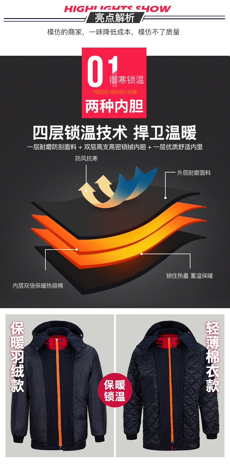 工作服棉衣男女冬季加厚棉服套裝車(chē)間保暖防寒勞保棉襖冬裝定制(圖6)