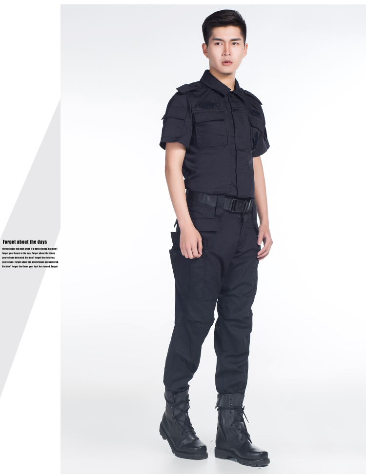 保安黑色作戰服作訓服物業(yè)長(cháng)袖安檢保安訓練服野戰服套裝工作服(圖18)