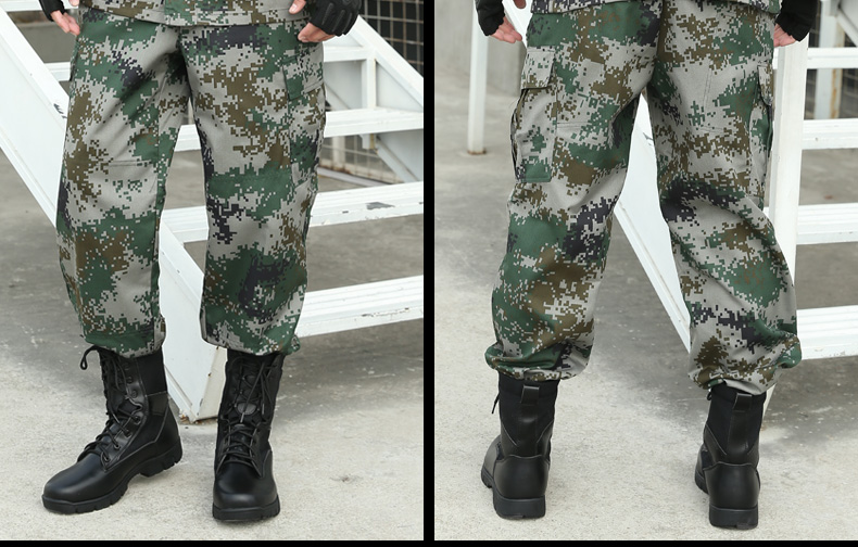 正品配發(fā)叢林迷彩服套裝夏裝軍訓服男女特種兵林地荒漠迷彩作訓服(圖4)